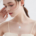 wholesale 925 Sterling Silver Moonstone Teardrop Pendant Necklace With Chain For Women-0-2